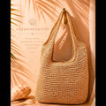 Hand-Crochet Cream Boho Beach Shoulder Tote