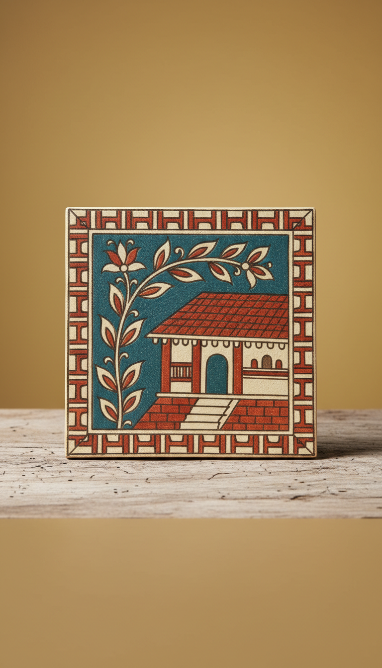 Konkani Art Tile Hand-Painted