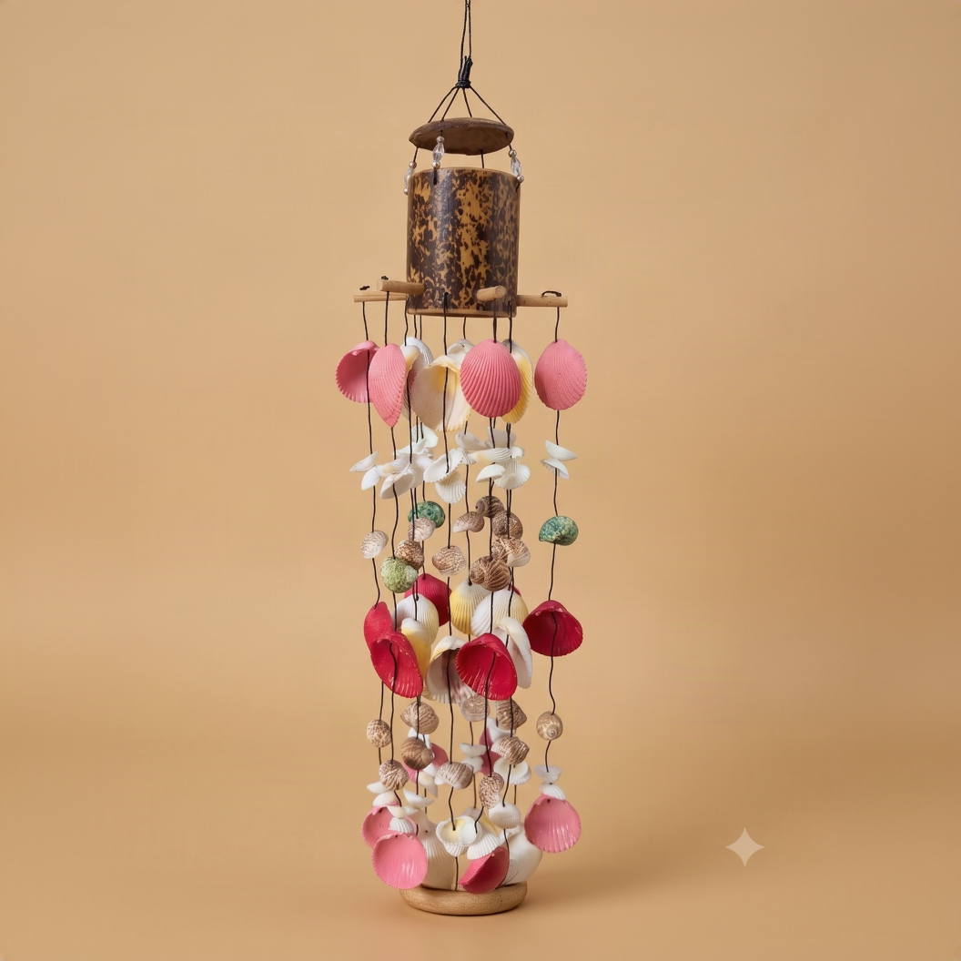 Handcrafted Sea Shell Wind Chime – Coastal Home Decor Souvenir
